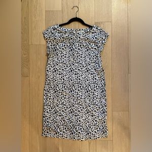 Joie silk white leopard/style print shift dress